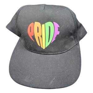 New With Tags Black Pride Rainbow Heart LGBTQ+ Snapback Hat One Size Fits Most